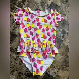 4/30$ Joe Fresh Strawberry Print Swimsuit 5 years